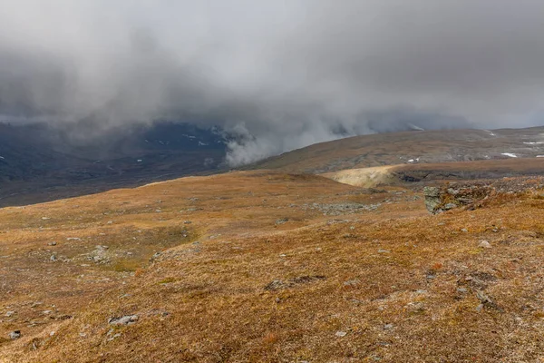 Sarek Nemzeti Park Hegyei Lappföldön Ősz Svédország Szelektív Fókusz — Stock Fotó