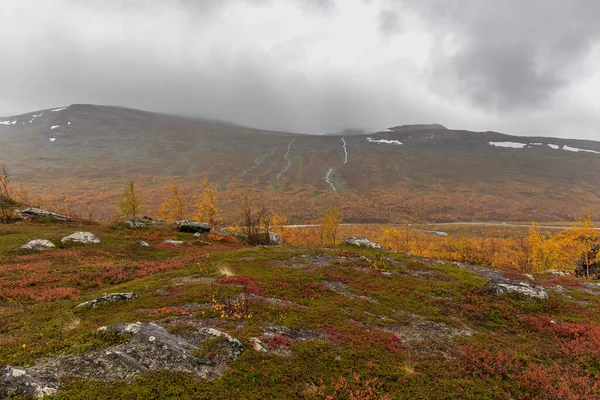 Вражаючий Вид Гори Національного Парку Сарек Шведській Лапландії Зосередження Уваги — стокове фото