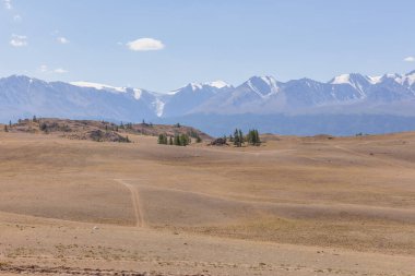 Belukha Dağı manzarası. - Rusya. Belukha Dağı, Altai 'nin Altın Dağları adlı Dünya Mirası Alanının bir parçasıdır..