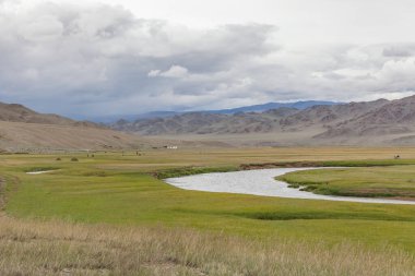 Typical view of Mongolian landscape. Mongolian Altai, Mongolia clipart