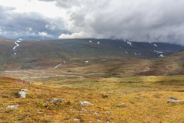 Národní Park Sarek Laponsku Pohled Hory Švédsko Selektivní Zaměření — Stock fotografie
