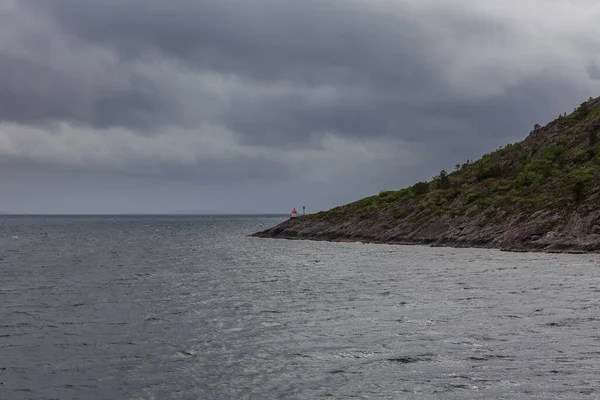 Belle Vue Sur Les Fjords Norvégiens Avec Eau Turquoise Entourée — Photo