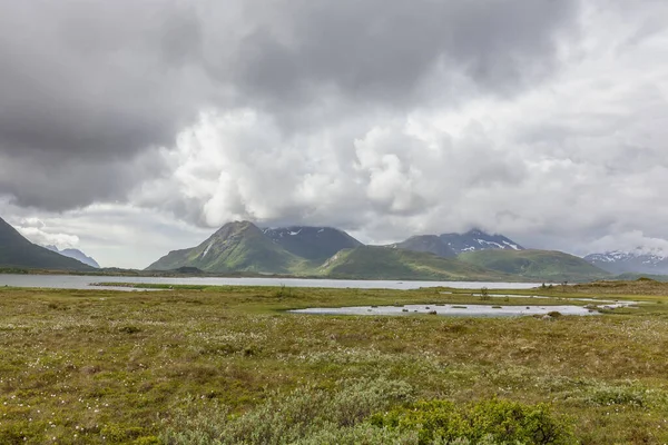 Cielo Nublado Sobre Los Fiordos Lofoten Noruega — Foto de Stock