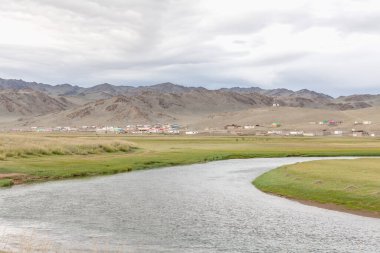 Typical view of Mongolian landscape. Mongolian Altai, Mongolia clipart