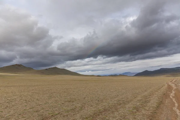 Route Dans Désert Asie Centrale Entre Altaï Russe Mongolie — Photo