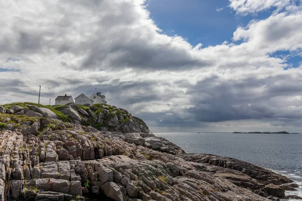 Lenyűgöző Kilátás Nyílik Fjordra Norvégiában Színes Reggeli Jelenet Norvégiában Szépség — Stock Fotó