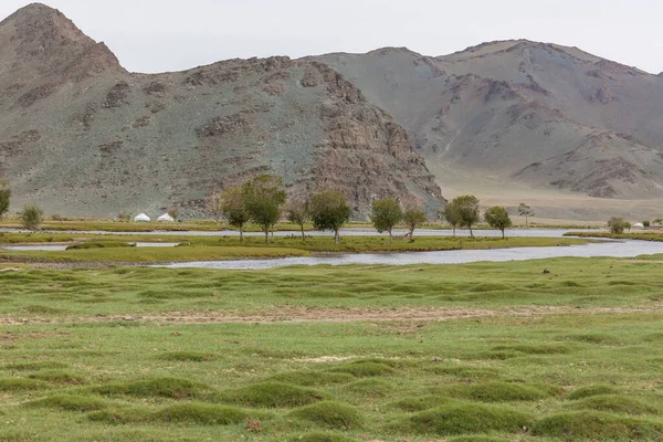Τυπική Άποψη Του Μογγολικού Τοπίου Μογγολικά Αλτάι Μογγολία — Φωτογραφία Αρχείου