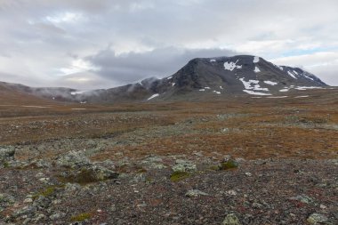 Laponya 'daki Sarek Ulusal Parkı Dağları, Sonbahar, İsveç, Seçici Odaklanma