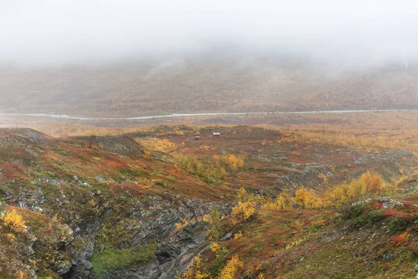 Vista Del Valle Norte Suecia Parque Nacional Sarek Clima Tormentoso —  Fotos de Stock