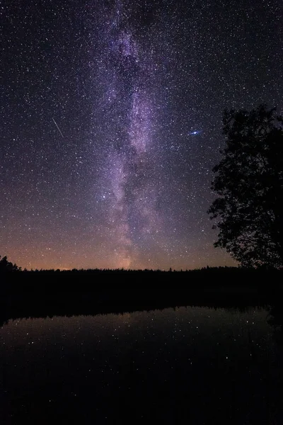 Million Étoiles Nuit Longue Vitesse Obturation Voie Lactée — Photo