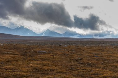 Laponya 'daki Sarek Ulusal Parkı Dağları, Sonbahar, İsveç, Seçici Odaklanma