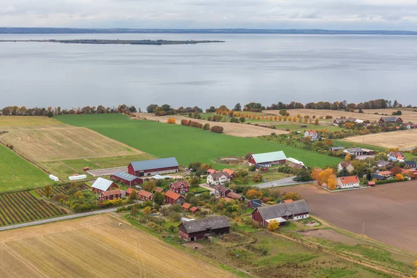 Άποψη Της Λίμνης Vattern Ένα Γραφικό Μικρό Σουηδικό Χωριό Στις — Φωτογραφία Αρχείου