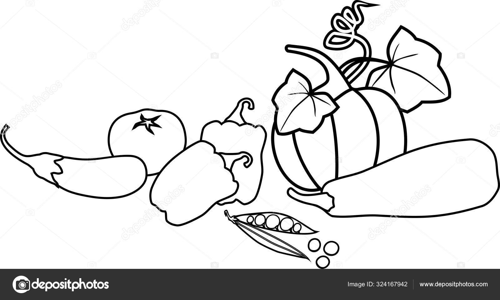 Composição Plana Dos Vegetais Dos Desenhos Animados Royalty Free SVG,  Cliparts, Vetores, e Ilustrações Stock. Image 191724393