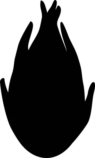 Zwart Silhouet Van Pitahaya Drakenfruit Geïsoleerd Witte Achtergrond — Stockvector