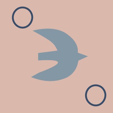 El çizimi kuş logosu - vektör çizimi. Işık arka planında mavi kuş. Şirketler, şirketler, işkembe danışmanları vs. için vektör logosu.  