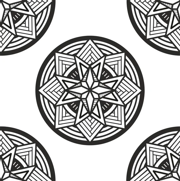 Patrón Geométrico Sin Costura Fondo Mandala Étnico Tradicional Popular Impresión — Vector de stock