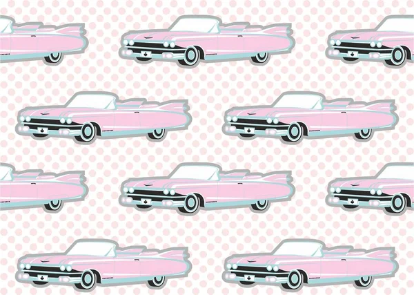 Kusursuz Şablon Klasik Arabalar. Vektör İllüzyonu