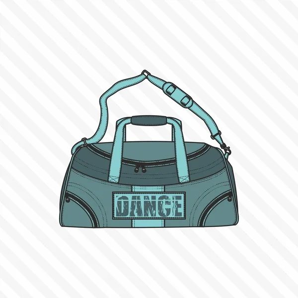 Spor, seyahat, spor çantası, açık hava katlama paketi, kadın ve erkek aksesuarları. - Vektör