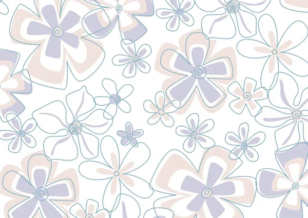 Padrão Floral Cor Pastel Macio Fundo Transparente Fundo Flor Impressão —  Vetores de Stock