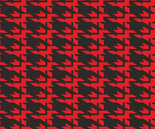 Kusursuz kaz ayağı deseni, kırmızı arka plan, geometrik şekiller. - vektör