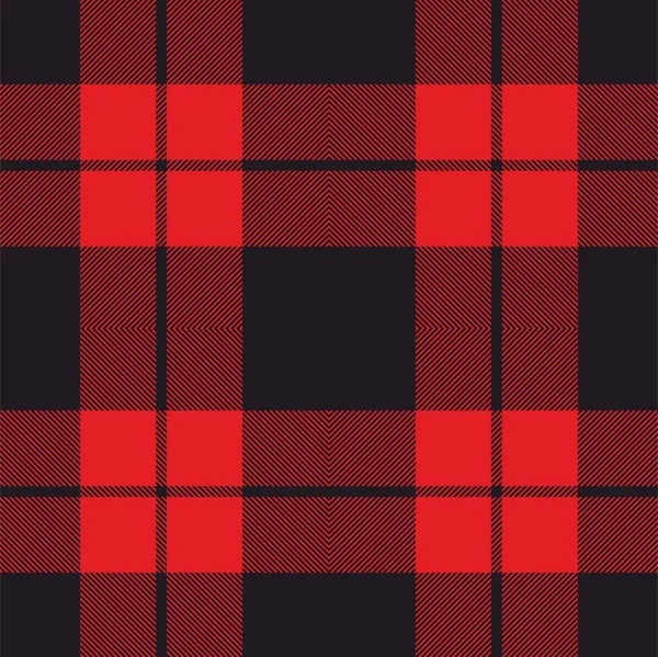 Plaid Pattern Template Clothing Fabrics Red Lumberjack Seamless Tartan Flannel — Stock Vector