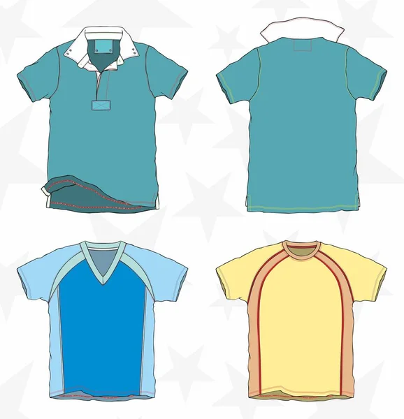 Modelo Shirt Vestuário Conjunto Modelos Têxteis Vector —  Vetores de Stock