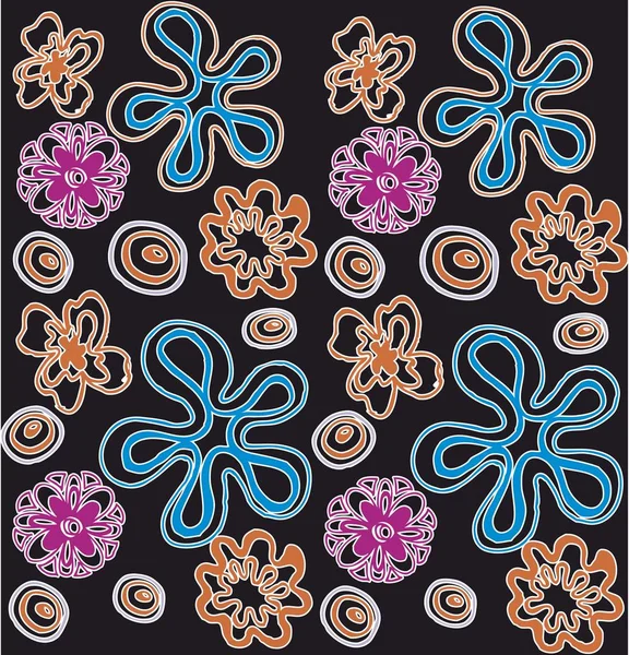 Coloridas Flores Vectoriales Fondo Floral Sin Costuras — Vector de stock