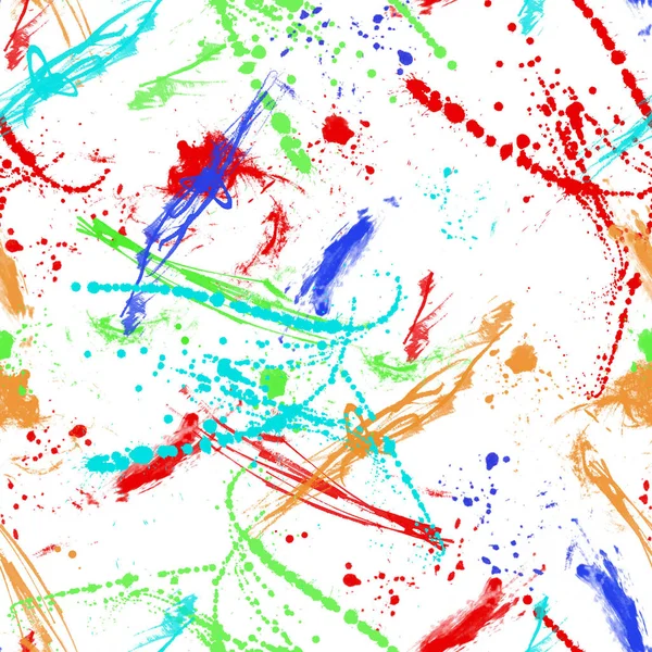 Multicolored Splash Watercolor Seamless Pattern Brush Strokes Background Colorful Digital — Stock Photo, Image