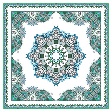 Mendil, bandana, şal ve eşarp için süs deseni. Renkli geometrik arka plan. Kumaş için tekstil dijital baskı. Geleneksel, etnik element..