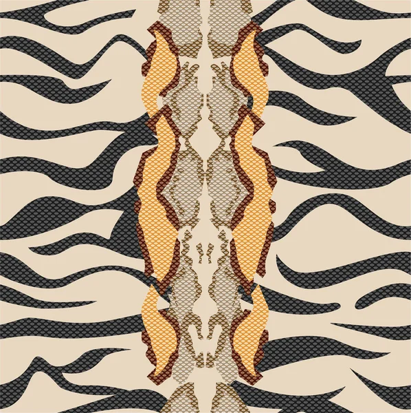 Seamless animal skin pattern. Snake, leopard texture background. - illustration