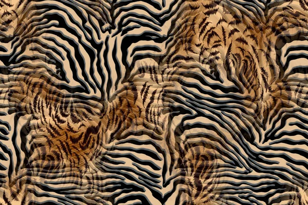 Zebra - leo mix pattern, Animal skin print.Fur texture. - Illustration