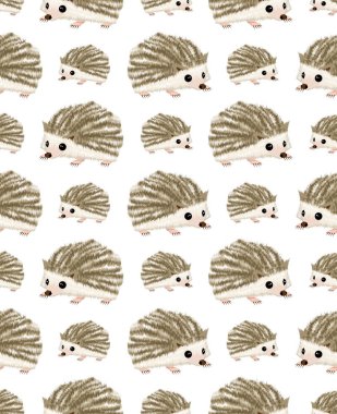 Kusursuz şirin kirpi hayvan deseni. Çocuklar için tekstil kumaş deseni. - Resim.