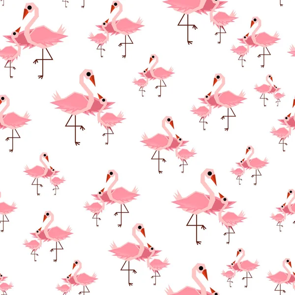 Padrão Flamingo Mamãe Bebê Para Crianças Impressão Tecido Sem Costura — Fotografia de Stock