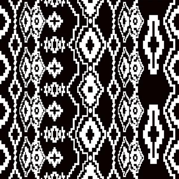 Abstraktes Geometrisches Nahtmuster Schwarz Weiß Monochrome Rautenformen Hintergrund Abbildung — Stockfoto