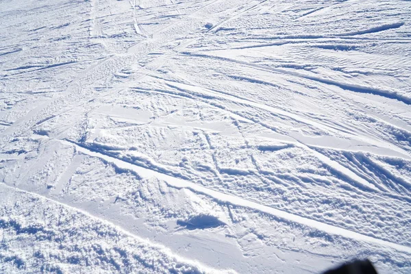 Vista de alto ângulo de textura de neve, fundo com espaço de cópia. fundo de textura de neve fresca . — Fotografia de Stock