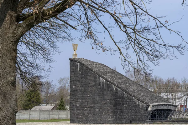 Dachau, Germany - April 2, 2019: Angled view of Jewish Memorial at Concentration Camp. Jewish Memorial at Concentration Camp Dachau — Stock Photo, Image