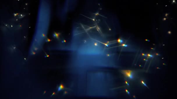 Kerstboombloemenslinger Glinstert Als Nachtelijke Hemel Lichten Vorm Van Een Nachtelijke — Stockvideo