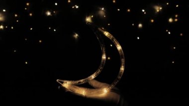 Noel ağacı çelengi gece gökyüzü gibi parıldıyor. Ay yakında yükselecek. Gece gökyüzü ya da Noel çerçevesi şeklinde ışıklar..