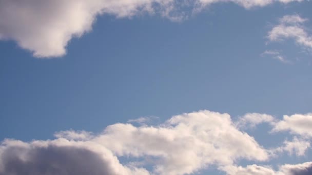 Verdickung weißer Wolken in einem blauen Himmel Zeitraffer. — Stockvideo