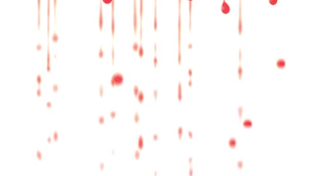 Vércseppek hullanak le. A vér áramlásának feltételezése. — Stock videók