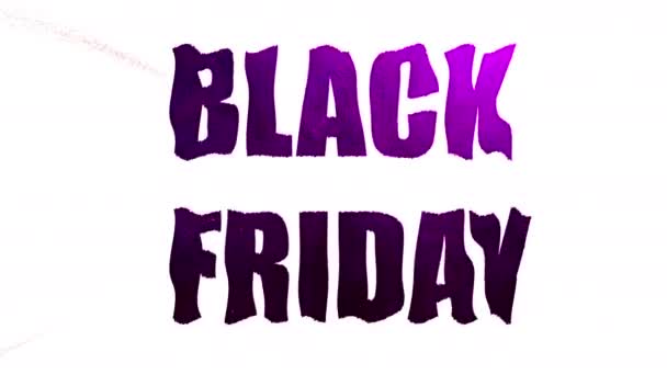 Black Friday text on a white background. The text waves like a flag. Allegory-a wave of sales on black Friday. — Stock Video