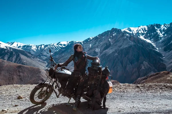 Viaje Moto Leh Ladagh Camino Más Alto Del Mundo India —  Fotos de Stock