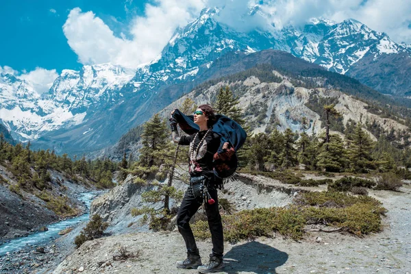 Annapurna Circuit Túra Nepáli Himalája — Stock Fotó