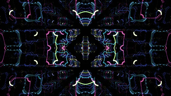 Psychedelický Kmenový Kaleidoskop Textury Design Abstraktní Kaleidescopic Club — Stock fotografie