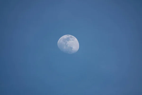 下午晚些时候天空中的月亮 — 图库照片