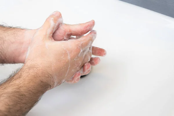 washing hands. Hygiene concept hand detail.