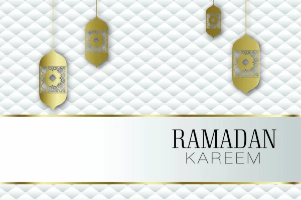 Banner Vectorial Linternas Vintage Para Ramadán Que Desean Estilo Oriental — Vector de stock