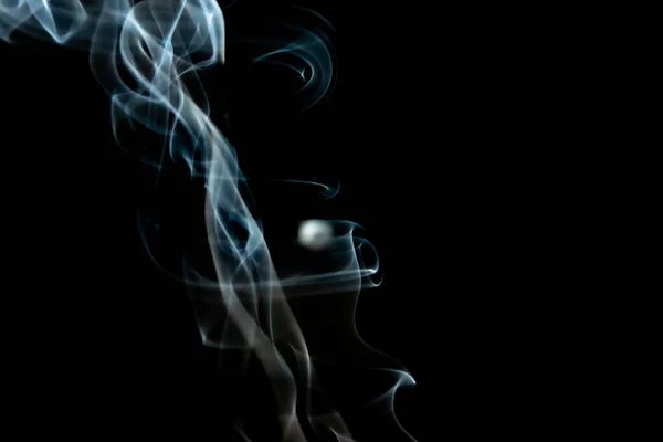 Movement Abstract Smoke Isolated Black Background Texture Path — Stock Photo, Image