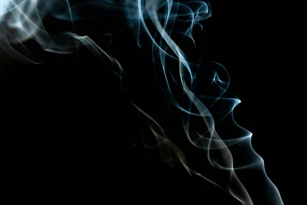 Movement Abstract Smoke Isolated Black Background Texture Path — Stock Photo, Image