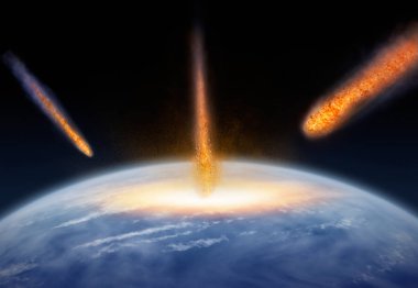 Yeryüzünde, astronomi, ekoloji, hayat Temalar düşen meteorlar